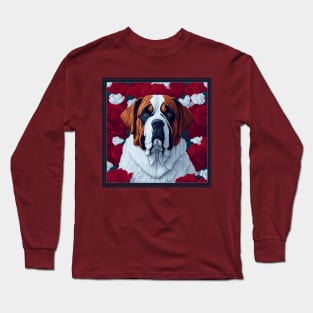 St bernard, dog. style vector (red version st bernard) Long Sleeve T-Shirt